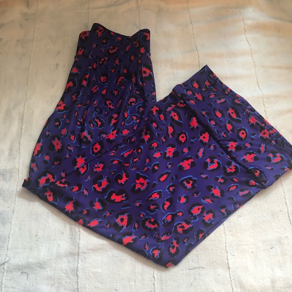 Terez Electric Cheetah Wide Leg Pants Blue Purple - Picture 6 of 16